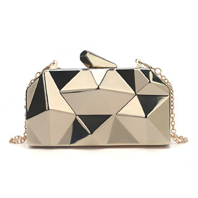 Women's Evening Bag Alloy Wedding Party Event / Party Geometric Pattern Silver Black Gold