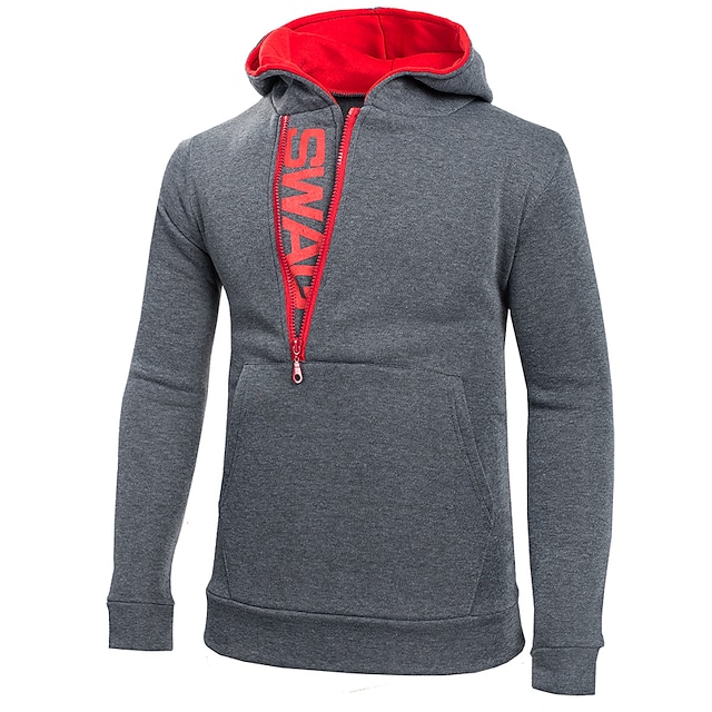 Mens Clothing Mens Hoodies & Sweatshirts | Mens Hoodie Zip Up Hoodie Graphic Solid Colored Text Hooded Hat Simple Hoodies Sweats