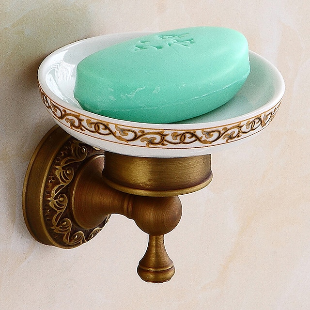  saippua-astioiden pidikkeet luovat antiikki messinki ja keramiikka kylpyhuone sähköpinnoitettu seinään asennettu 1kpl