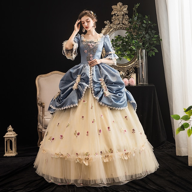  Ροκοκό Βικτοριανό Μεσαίωνα Vintage Φόρεμα Κοστούμι πάρτι Φόρεμα χορού Μακρύ Μεγάλα Μεγέθη Νυφικό Γυναικεία Βραδινή τουαλέτα Απόκριες Γάμου Πάρτι Χοροεσπερίδα Φόρεμα Χειμώνας