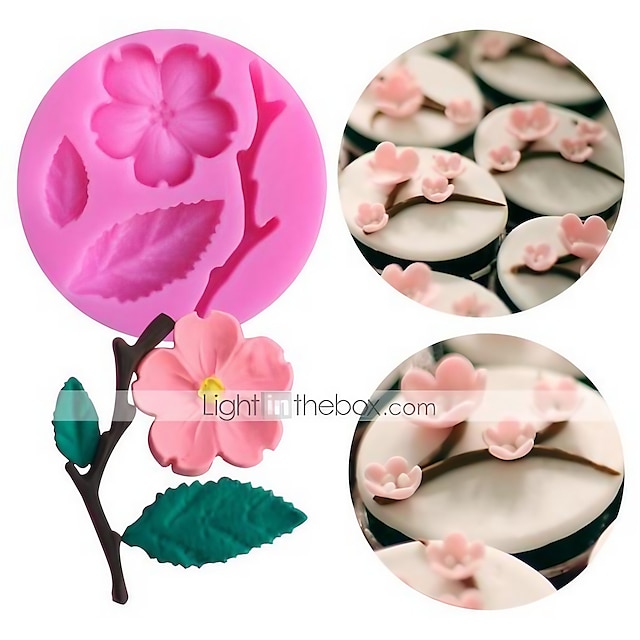  1PC Peach Blossom Shape Fondant Molds Cake Decorating Tools Chocolate Mold Soap Cake Stencils Kitchen DIY Tools