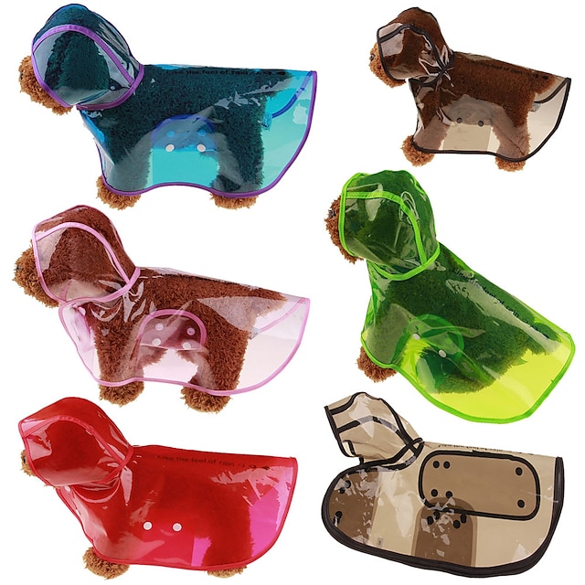  Αδιάβροχο Πάλτο Αδιάβροχο Μονόχρωμο διαφανής Απίθανο ΕΞΩΤΕΡΙΚΟΥ ΧΩΡΟΥ Φθινόπωρο Χειμώνας Άνοιξη Ρούχα για σκύλους Ρούχα κουταβιών Στολές για σκύλους Πράσινο Ανοικτό Μαύρο Ροζ Στολές Παιδιά