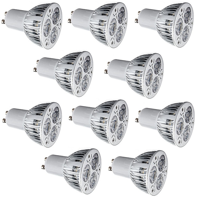  10 sztuk 6 W reflektor LED 400 lm GU10 E26 / E27 3 koraliki led wysokiej mocy LED dekoracyjne ciepłe białe zimne białe 85-265 V