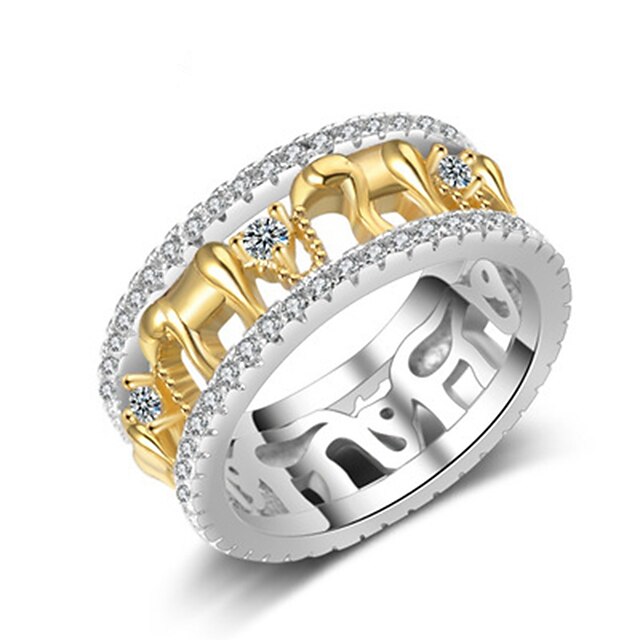  Men's Women's Ring 1pc Gold Copper Circular Basic Vintage Fashion Festival Jewelry Elephant Animal Cool