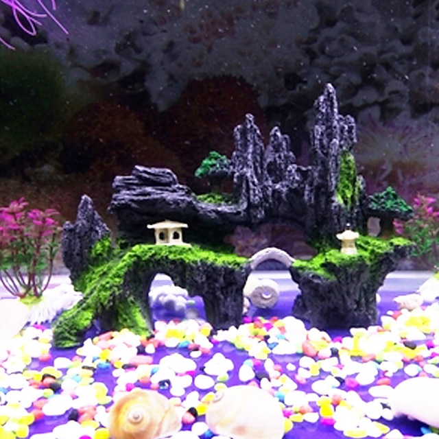  acvariu decor acvariu stânci de piatră ornament peşteră roci pietre non-toxice& rășină fără gust 1 buc