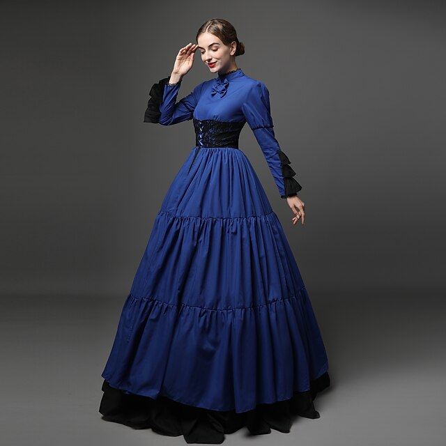 Maria Antonietta Victorian Medieval 18th Century Vacation Dress Dress Party Costume Masquerade Prom Dress Women's Satin Cotton Costume Black / Purple / Red Vintage Cosplay Party Prom Long Sleeve Long