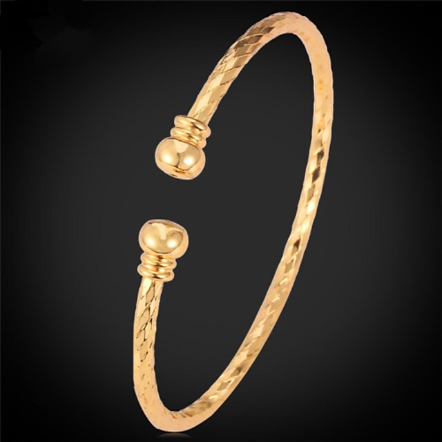  Women's Bracelet Ladies Cuff Vintage Party Work 18K Gold Plated Bracelet Jewelry Gold / Silver For Daily