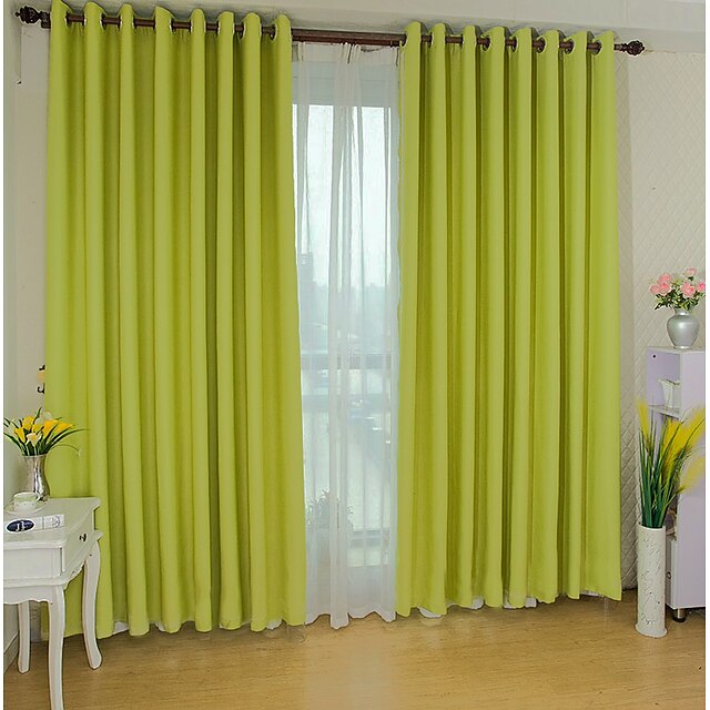  Blackout Curtains Drapes Two Panels Living Room Polyester Jacquard