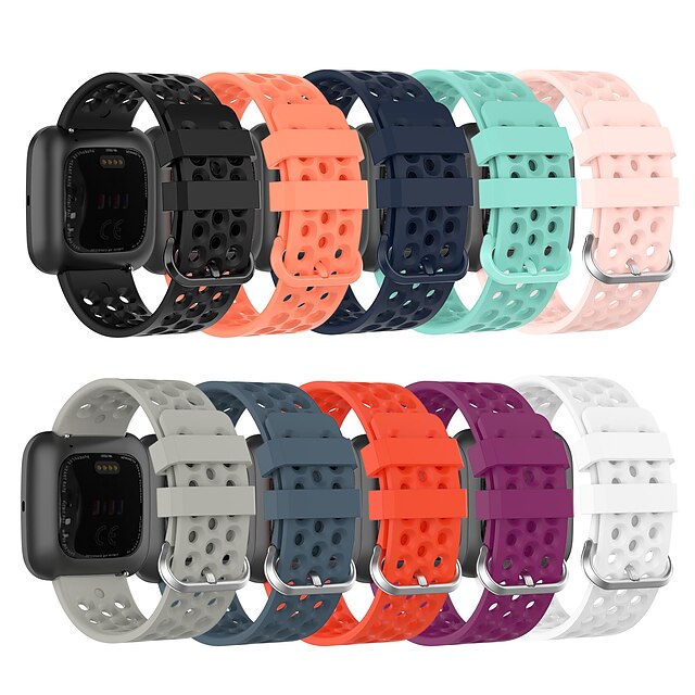  1 pcs Smart Watch Band for Fitbit Fitbit Versa Fitbit Versa Lite Fitbit  Versa 2 Classic Buckle Silicone Replacement  Wrist Strap
