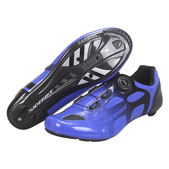  SIDEBIKE Adulto Sapatos para Ciclismo Fibra de Carbono Respirável Leve Tiras Refletoras Ciclismo de Estrada Ciclismo / Moto Ciclismo de Lazer Azul Homens Mulheres Sapatos para Ciclismo