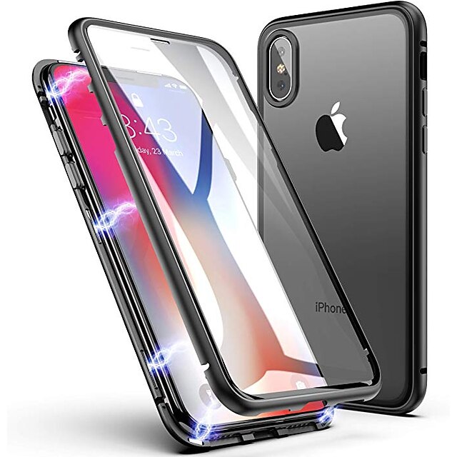  Magnetic Double Sided Case For Apple iPhone 11 / iPhone 11 Pro / iPhone 11 Pro Max Shockproof / Transparent / Magnetic Full Body Cases Solid Colored Hard Tempered Glass / Metal