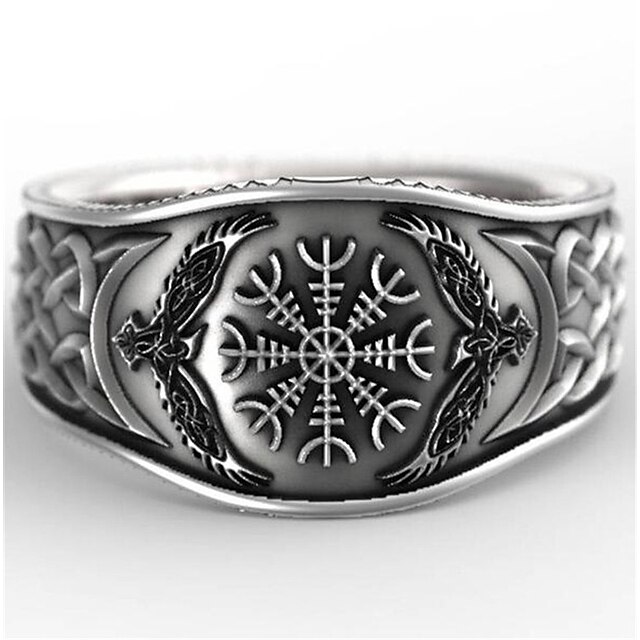  Men Band Ring Geometrical Silver Silver-Plated Flower Vintage 1pc 7 8 9 10 11 / Men's