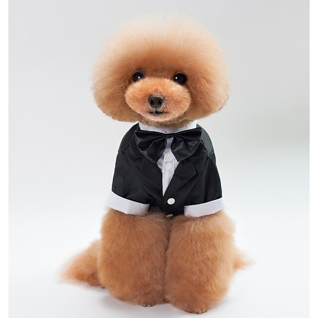  Cat Dog Costume Dress Tuxedo Bowknot Cosplay Wedding Party Winter Dog Clothes Puppy Clothes Dog Outfits Black Costume for Girl and Boy Dog Cotton S M L XL XXL