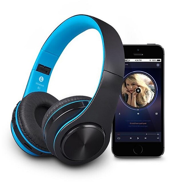 LITBest B3 Over-ear Headphone Wireless Noise-Cancelling Stereo Dual Drivers with Microphone HIFI for Sport Fitness