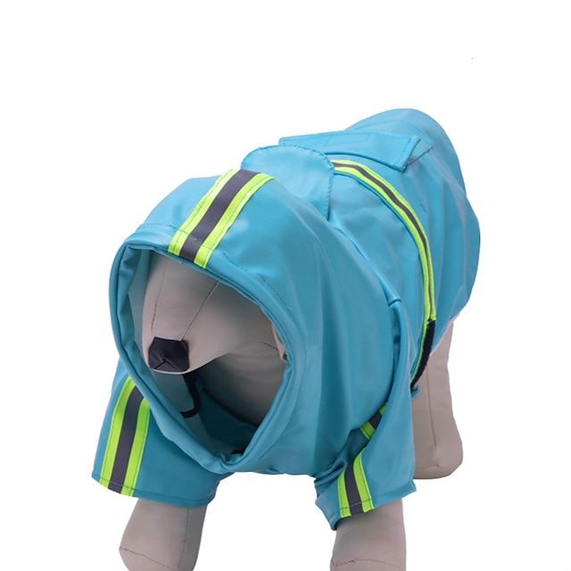  Dog Hoodie Rain Coat Solid Colored Waterproof Windproof Outdoor Dog Clothes Puppy Clothes Dog Outfits Blue Pink Silver Costume Large Dog for Girl and Boy Dog Nylon S M L XL XXL 3XL