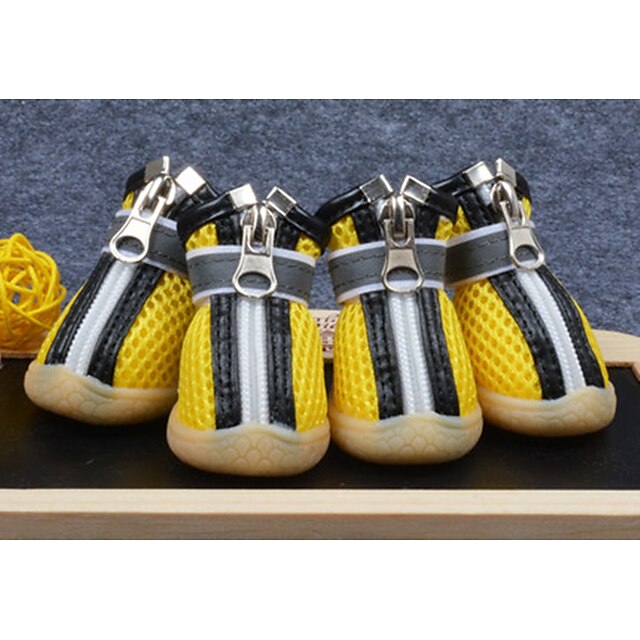  Dog Boots / Shoes For Pets PU Leather Yellow