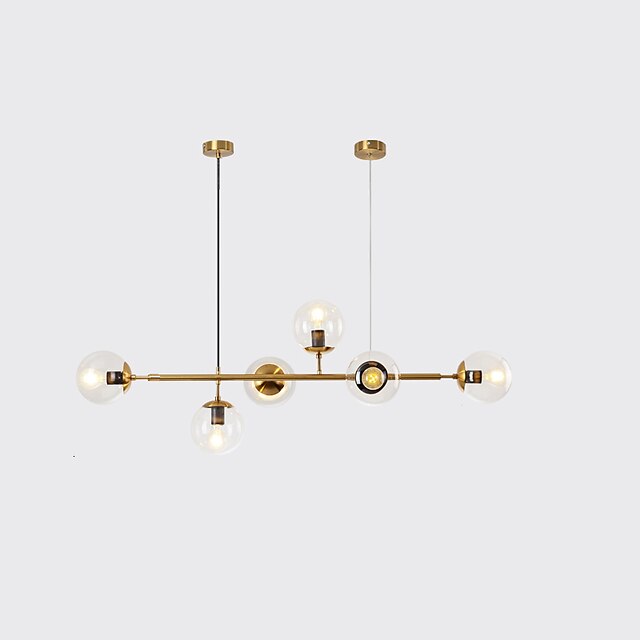 Lights & Lighting Pendant Lights | 120 cm Pendant Light LED Line Design Globe Chandelier Metal Island Electroplated Modern Nordi