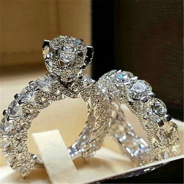  1pc Ring For AAA Cubic Zirconia Women's Daily Platinum Plated Alloy