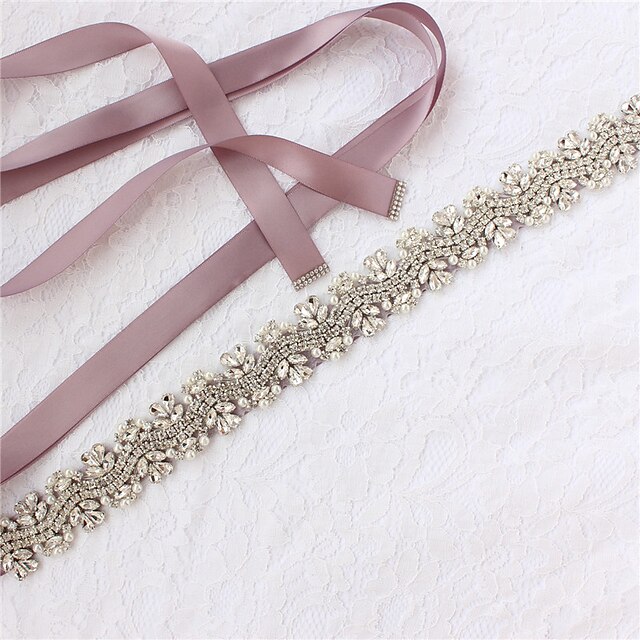  Satin / Tulle Wedding / Party / Evening Sash With Imitation Pearl / Belt / Appliques Women's Sashes