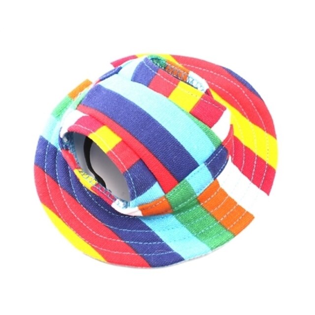  Cat Dog Hoodie Bandanas & Hats Sport Hat Stripes Holiday Casual / Daily Dog Clothes Puppy Clothes Dog Outfits Rainbow Costume for Girl and Boy Dog Nylon S M