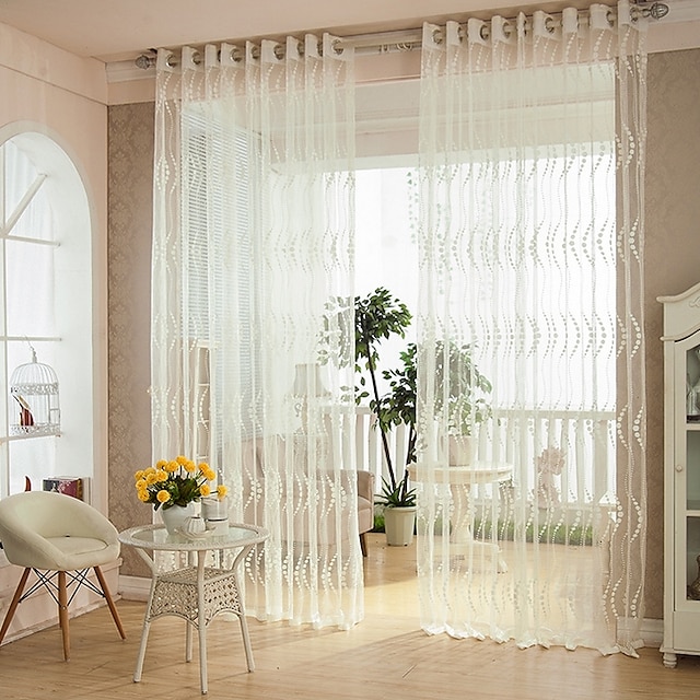  Classic Sheer One Panel Bedroom   Curtains