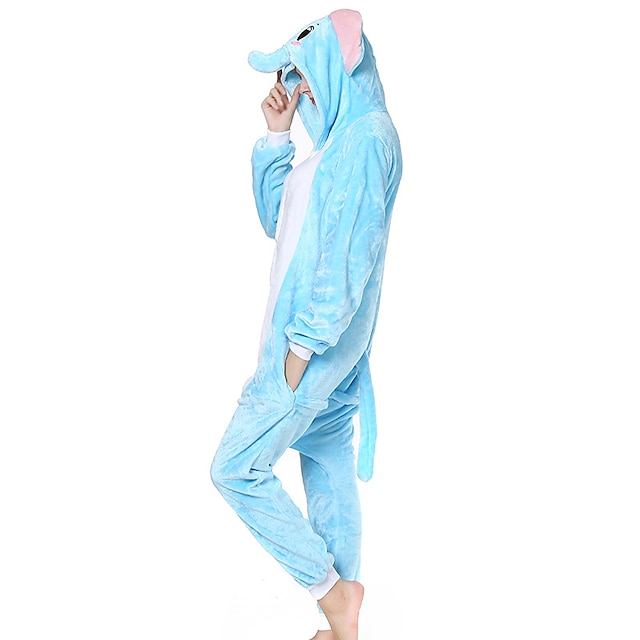 Toys & Hobbies Cosplay & Costumes | Adults Kigurumi Pajamas Elephant Animal Onesie Pajamas Coral fleece Blue Cosplay For Men and