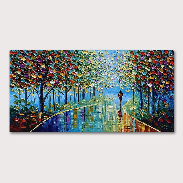  Oil Painting Hand Painted Horizontal Landscape Abstract Landscape Modern Stretched Canvas