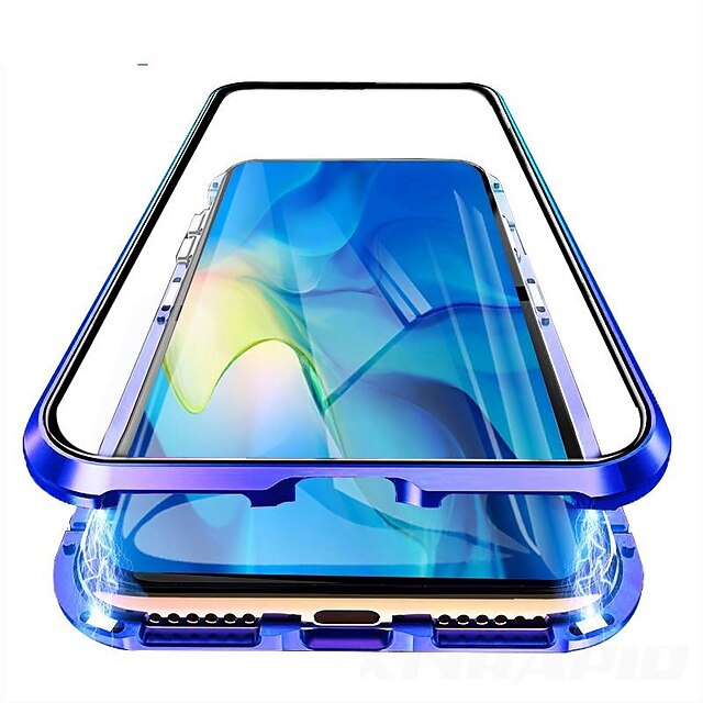  mágneses kétoldalas tok Samsung S9 / s9 plus / s8 galaxishoz plusz porálló / tükör / ultravékony teljes test tok, átlátszó edzett üveg / fém