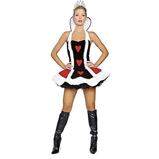  Déguisement Halloween Femme Conte de Fée Reine Costume de Cosplay Costume de Soirée Noël Halloween Carnaval Noir / Blanc Costumes Carnaval / Haut / Jupe / Coiffure / Plus d'accessoires / Haut