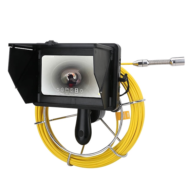  Handheld Industrial 7inch 23 mm lens Endoscope HD 1080P Sewer Pipe Inspection Camera With Meter Counter / DVR Video recording / WIFI wireless / Keyboar Photo Editing F9600-10m/20m/30m/40m/50m