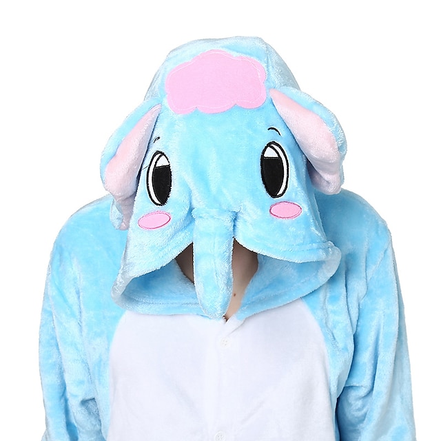 Toys & Hobbies Cosplay & Costumes | Adults Kigurumi Pajamas Elephant Animal Onesie Pajamas Coral fleece Blue Cosplay For Men and