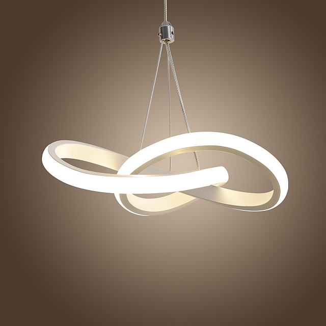  22cm 1-light 15w mini lampa wisząca led lampa otoczenia aluminium czarny biały malowany do salonu sypialnia jadalnia ciepły biały/biały