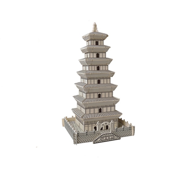  Quebra-Cabeças 3D Quebra-Cabeça Quebra-Cabeças de Madeira Quebra-Cabeças de Metal Brinquedos de Montar Modelos de madeira Torre Construções Famosas Arquitetura Chinesa compatível Metalic Legoing