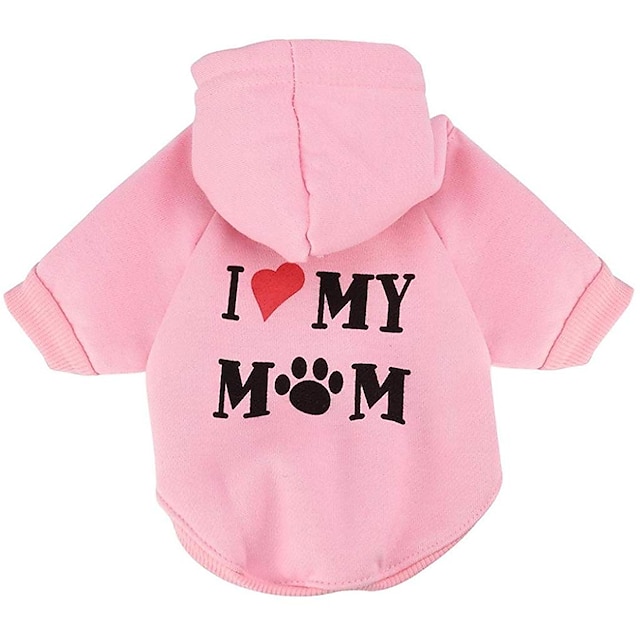  Hoodie Puppy Clothes Letter & Number Casual / Daily Winter Dog Clothes Puppy Clothes Dog Outfits Dark Red White Yellow Costume for Girl and Boy Dog Cotton XS S M L