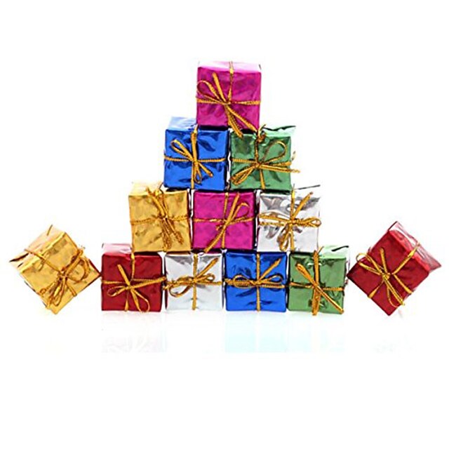  12pcs christmas decoração presentes papel ofing Ornamento cor presente de Natal aleatório