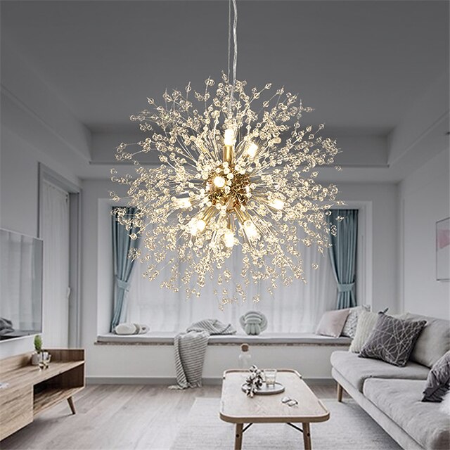 12-Lights Modern Electroplated Globe Chandeliers Firework Led Nordic ...