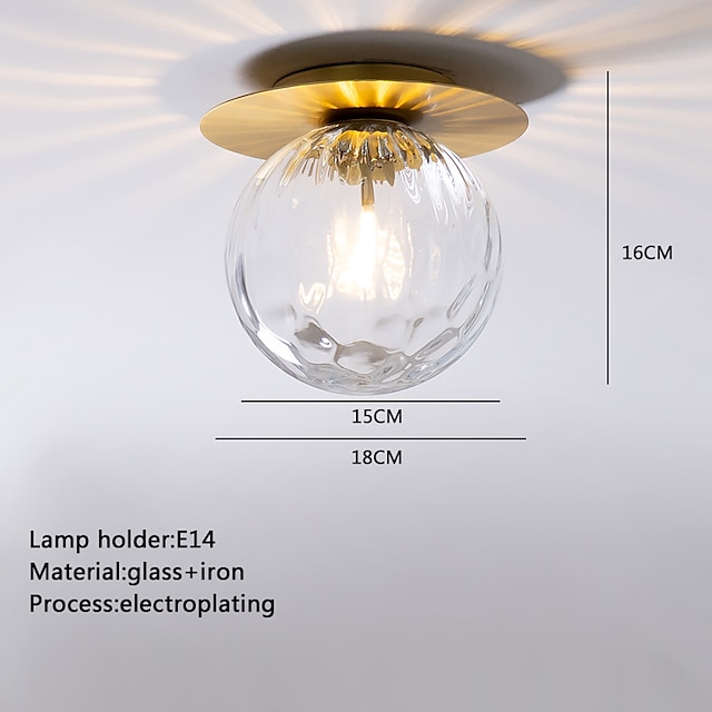  18 cm stropní svítidlo LED s jedním designem zapuštěná světla kovová galvanicky pokovená ve venkovském severském stylu 220-240v