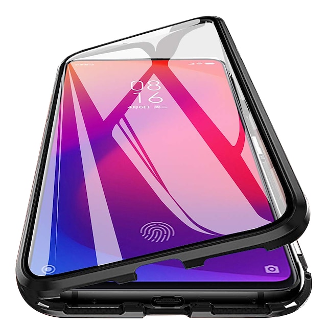  Magnetic Metal Frame Tempered Glass Case for iPhone 16e 16 15 Pro Max Plus 14 13 12 11 Pro Max Mini X XR XS Max 8 7 Plus – Full Body Clear Cover Shockproof Anti-Fall Design