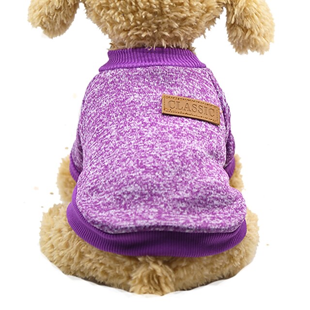  Kat Hond Truien Puppy kleding Effen Casual / Dagelijks Houd Warm Modieus Winter Hondenkleding Puppy kleding Hondenoutfits Paars Blauw Oranje Kostuum voor Girl and Boy Dog Katoen S M L XL XXL