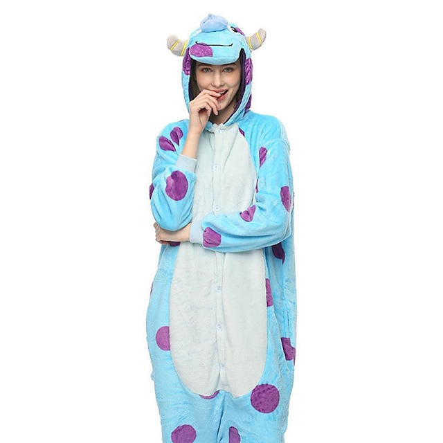 Toys & Hobbies Cosplay & Costumes | Adults Kigurumi Pajamas Cartoon Milk Cow Onesie Pajamas Velvet Mink Blue Cosplay For Men and