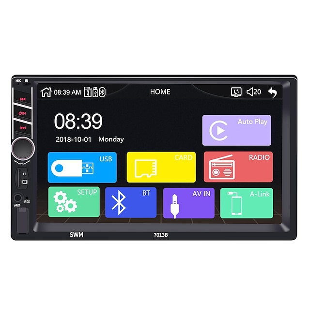  7013Carplay 7 tommers 2 Din Windows CE Bil MP5-spiller Bil MP4-spiller Bil MP3-spiller Pekeskjerm Innebygd Bluetooth SD / USB-support til Volkswagen Universell / TF-kort / Stereo Radio