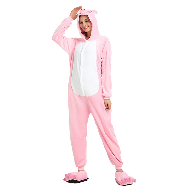 Adults' Animal Onesie Costume Carnival Costume Piggy / Pig Onesie Pajamas Kigurumi Pajamas Funny Costume For Men and Women Carnival Cartoon 6