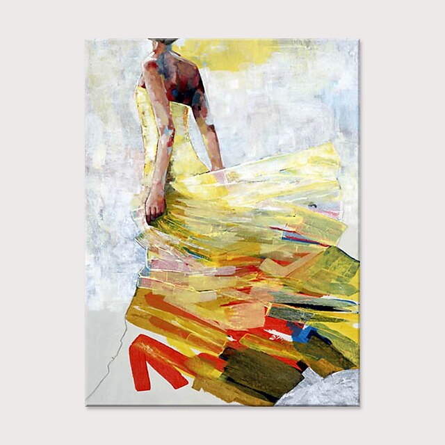  Hang festett olajfestmény Kézzel festett - Absztrakt Emberek Modern Anélkül, belső keret
