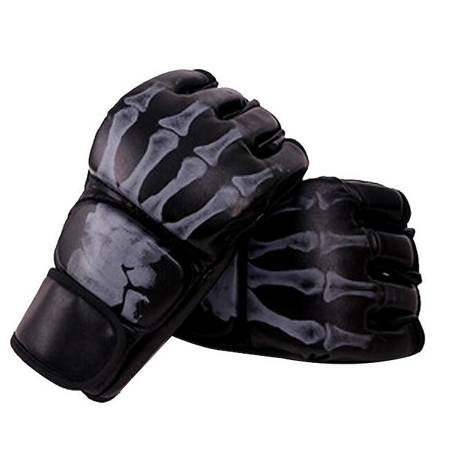  Снарядные перчатки Тренировочные боксерские перчатки Перчатки для грэпплинга Для Тхэквондо Бокс Каратэ Бои без правил Без пальцев Многофункциональный Регулируется Дышащий Универсальные - Белый Черный