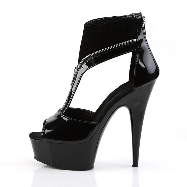  Women's Sandals Heel Sandals Summer Stiletto Heel Peep Toe British Office & Career Solid Colored PU Black
