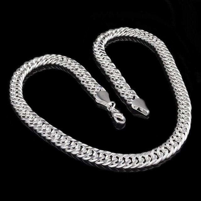  Men's Chain Necklace Fashion Sterling Silver Silver Silver Necklace Jewelry For Party Casual