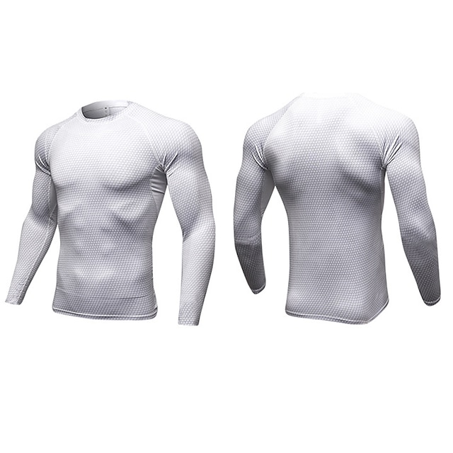 Sports & Outdoors Running, Jogging & Walking | YUERLIAN Mens Compression Shirt Yoga Top Summer Optical Illusion White Black Span