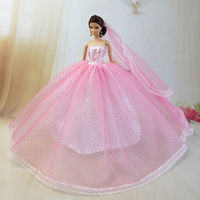  Doll Dress Party / Evening For Barbiedoll Lace Organza Dress For Girl's Doll Toy / Kids