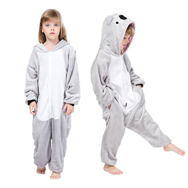  Kid's Kigurumi Pajamas Koala Onesie Pajamas Polar Fleece Gray Cosplay For Boys and Girls Animal Sleepwear Cartoon Festival / Holiday Costumes / Leotard / Onesie / Leotard / Onesie