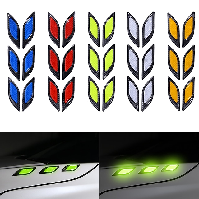  Reflective Carbon Fiber Bumper Strips Safety Warning Tape Secure Reflector Stickers Car Styling Exterior Accessories Common  Individuality Door Stickers Car Tail Stickers